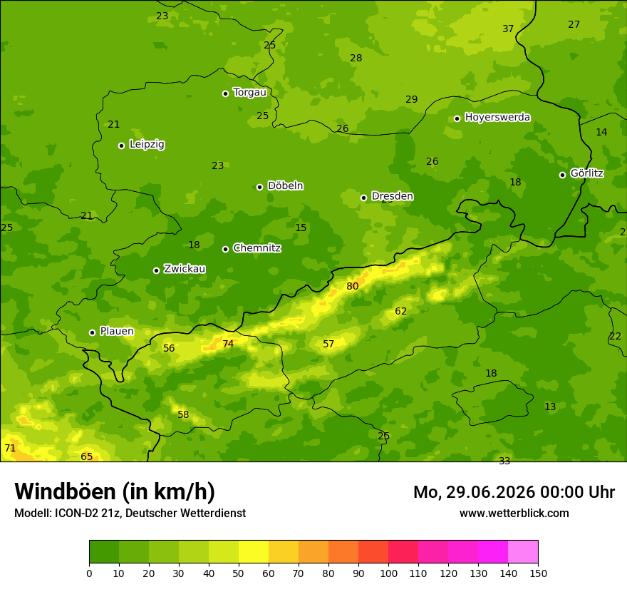 Maximale Windböen