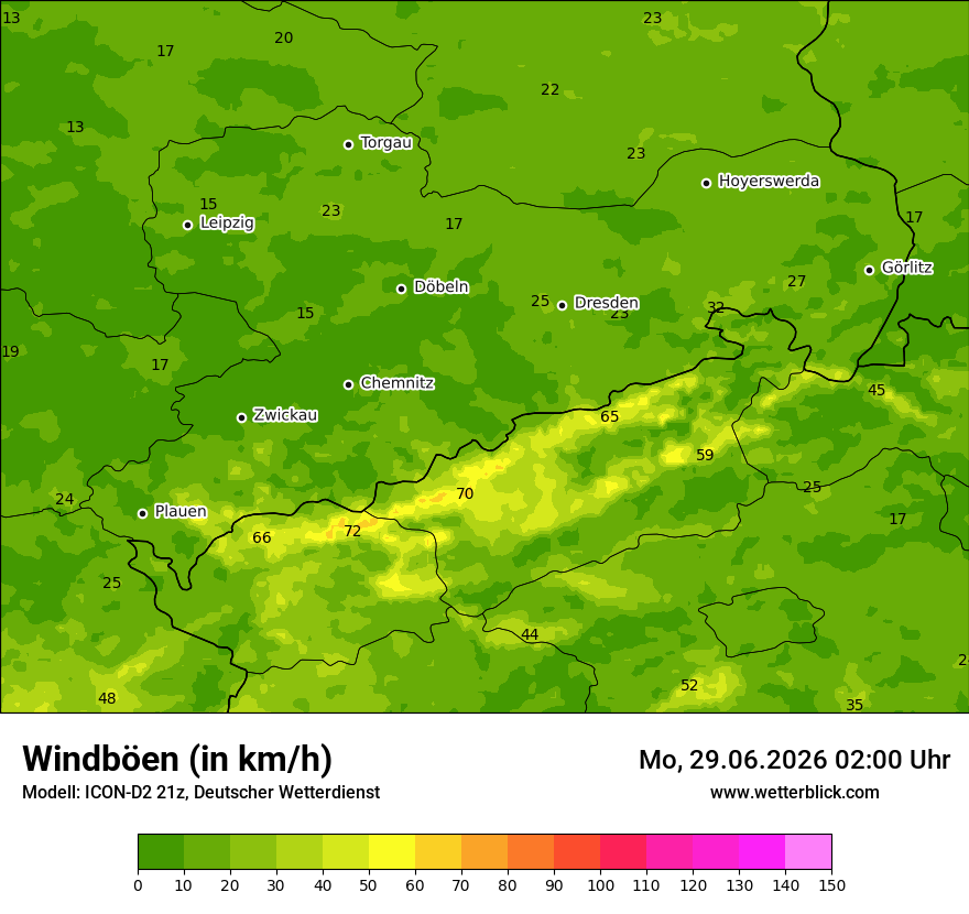 Maximale Windböen