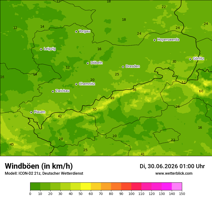 Maximale Windböen