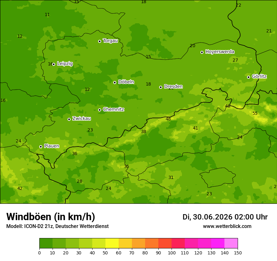 Maximale Windböen