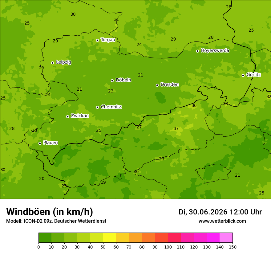 Maximale Windböen