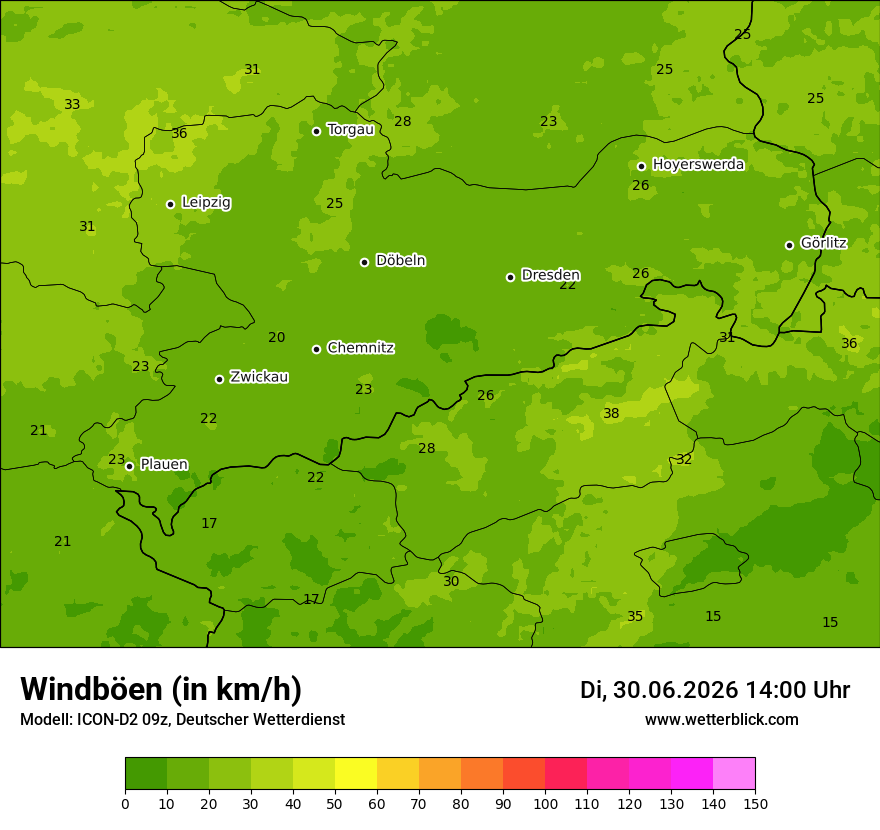 Maximale Windböen