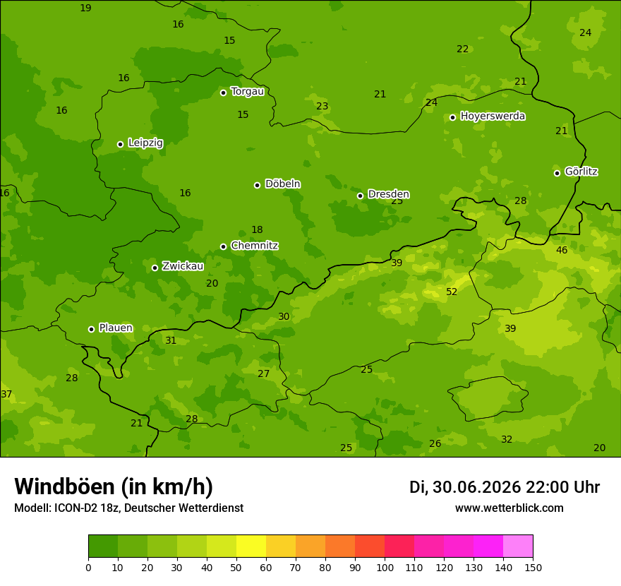 Maximale Windböen