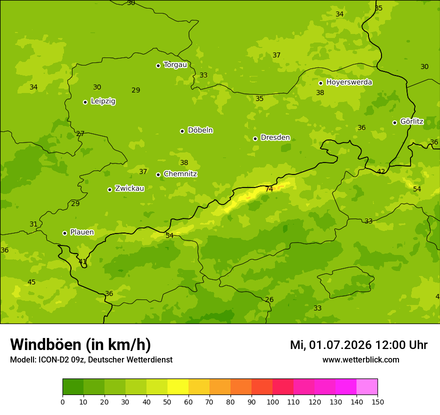 Maximale Windböen