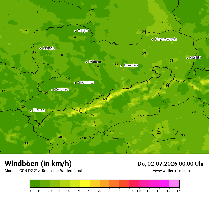 Maximale Windböen