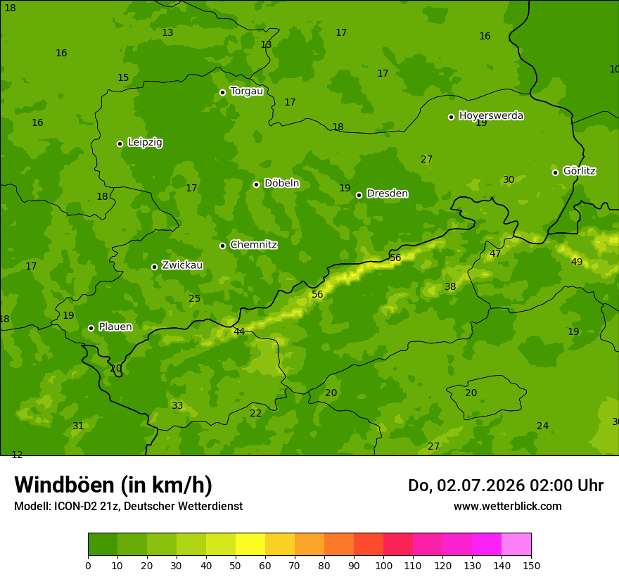 Maximale Windböen