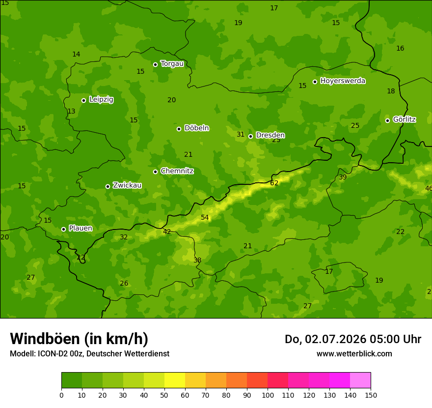 Maximale Windböen