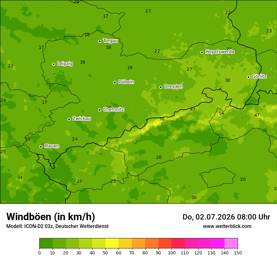 Maximale Windböen