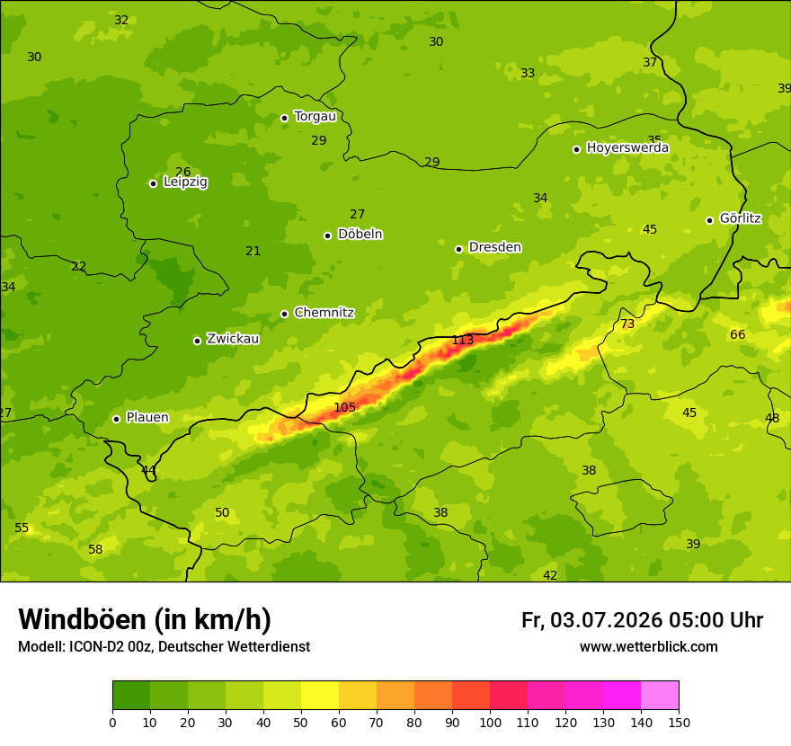 Maximale Windböen
