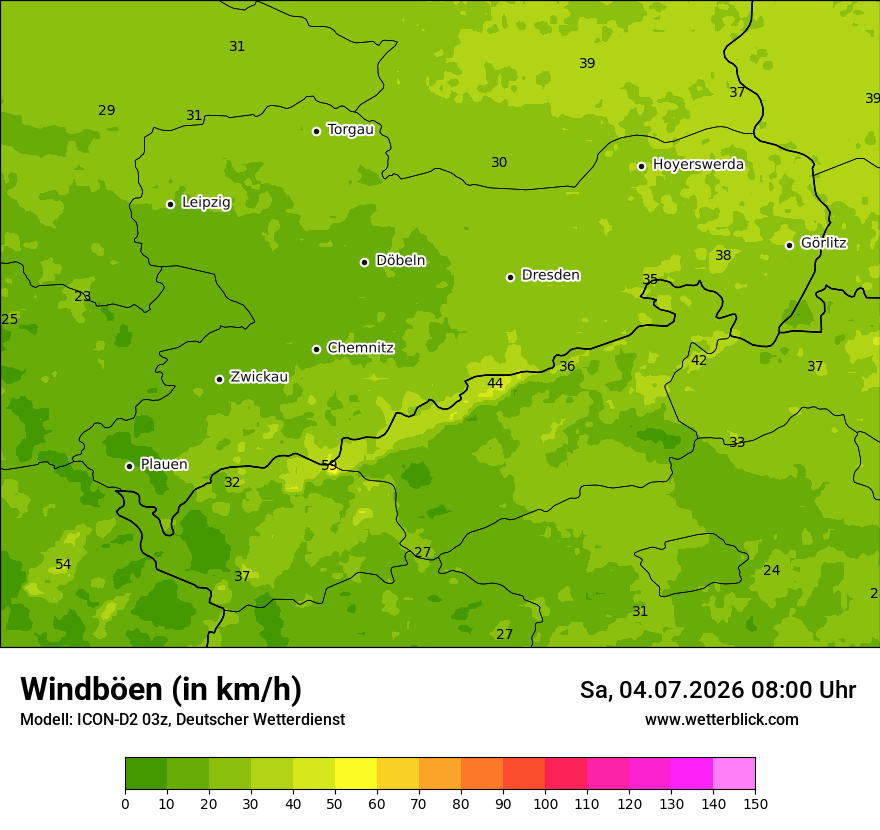 Maximale Windböen