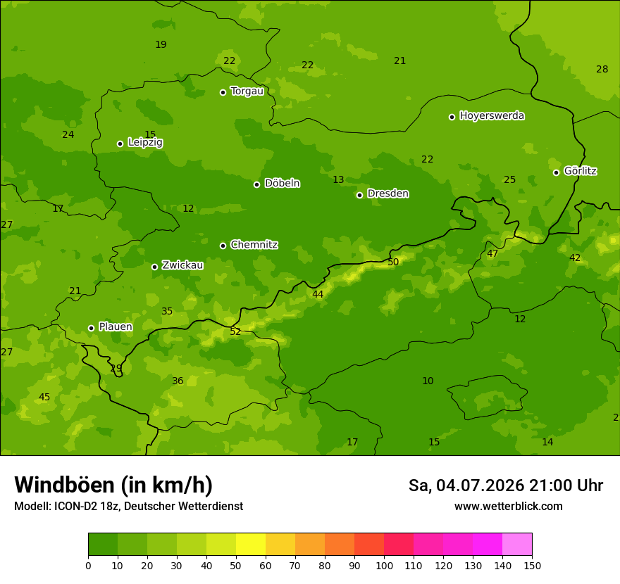 Maximale Windböen
