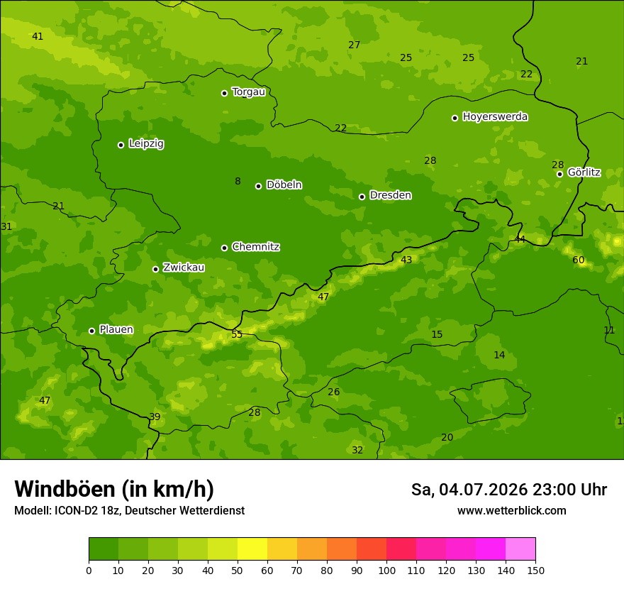 Maximale Windböen