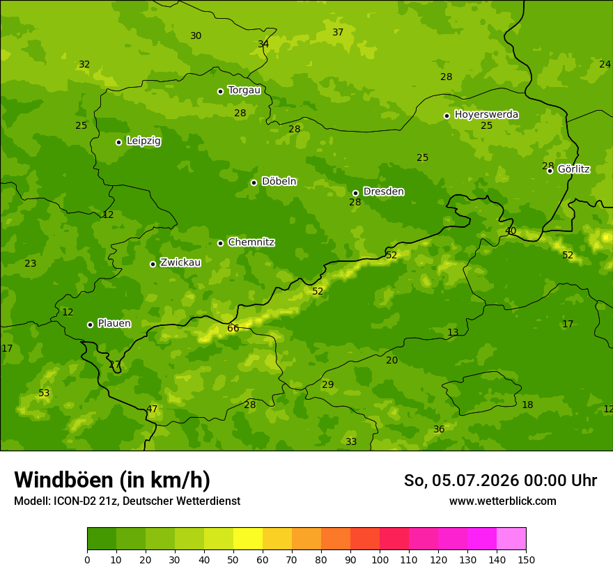 Maximale Windböen