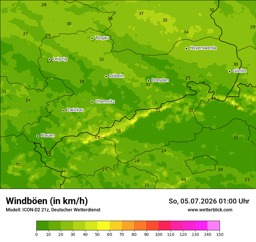 Maximale Windböen