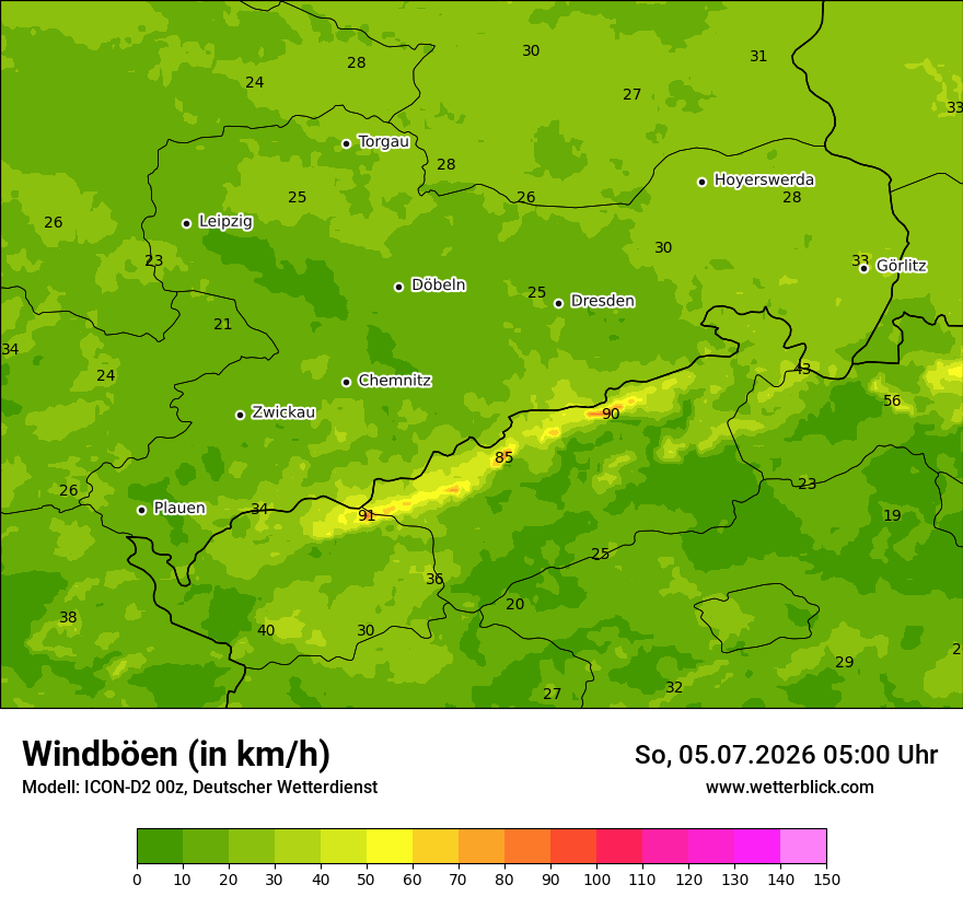 Maximale Windböen