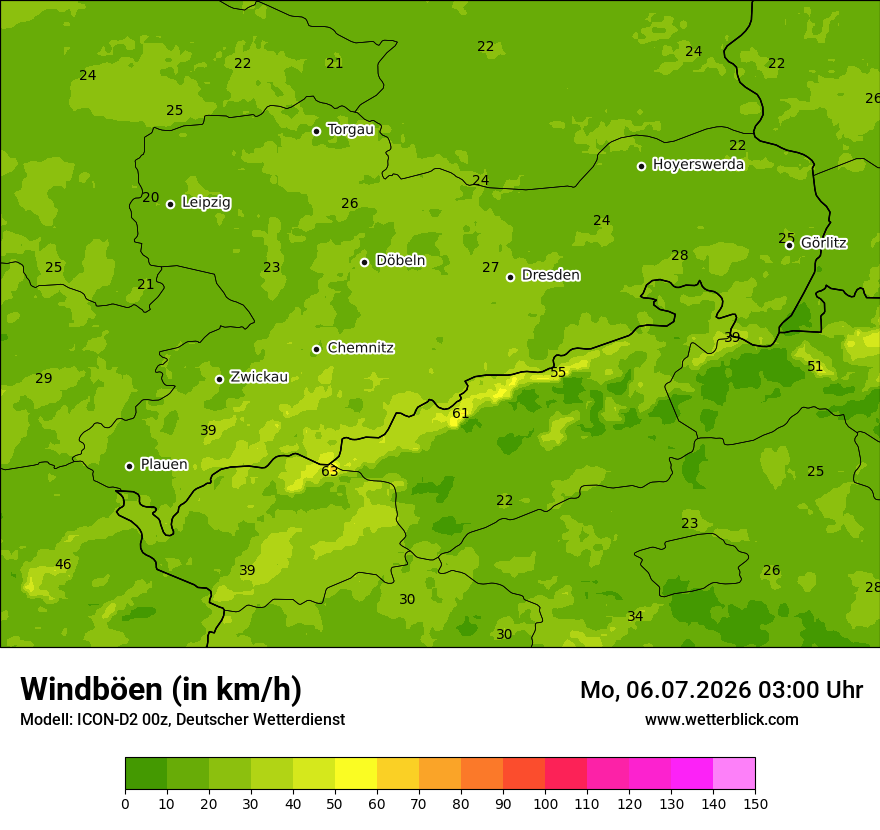 Maximale Windböen