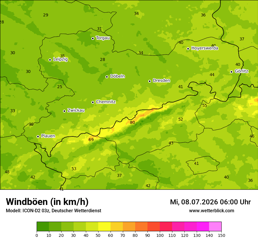 Maximale Windböen