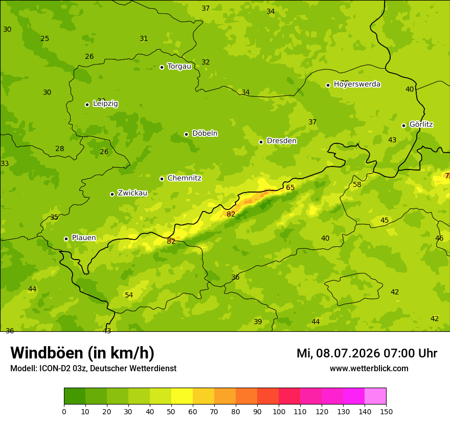 Maximale Windböen
