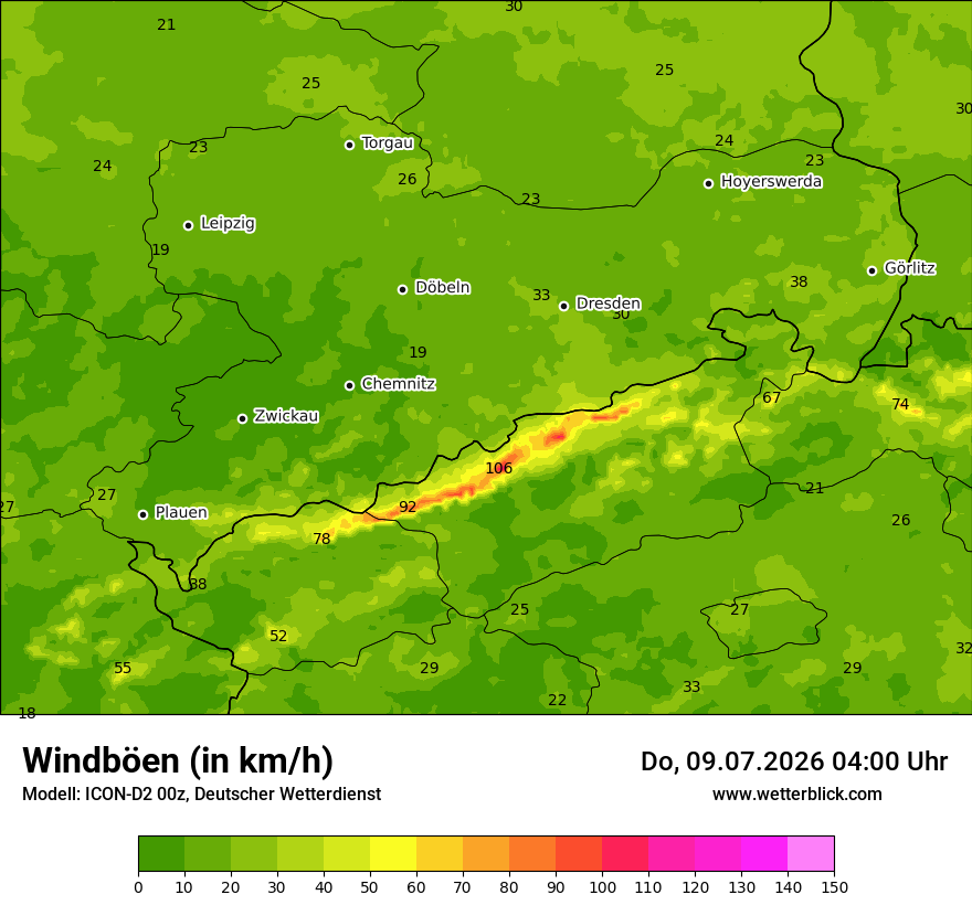Maximale Windböen
