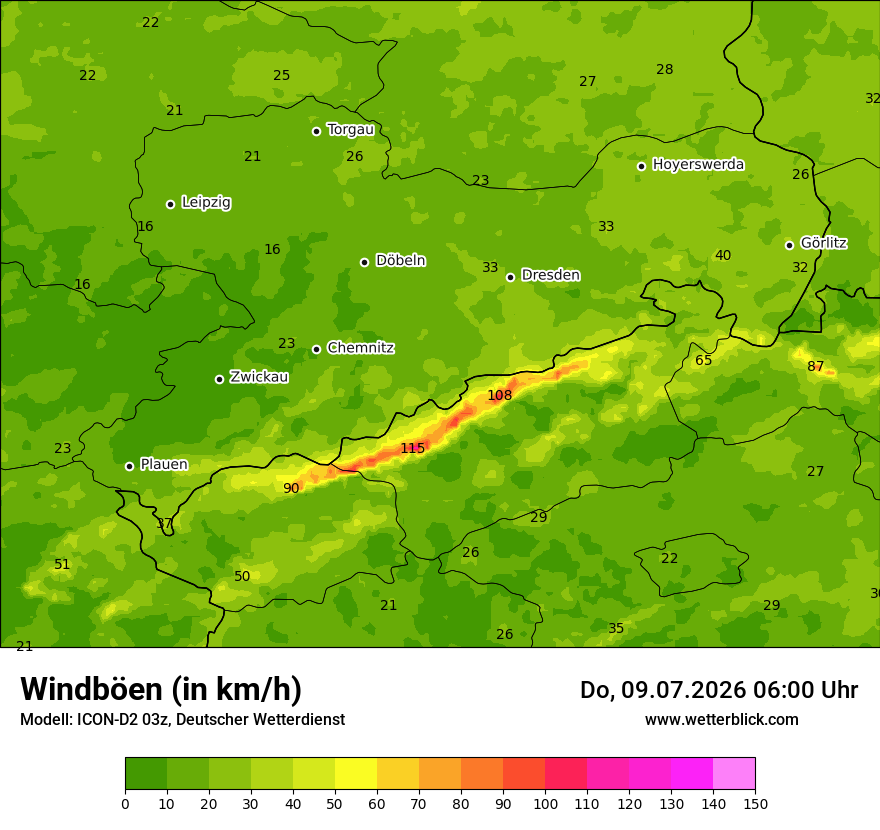 Maximale Windböen
