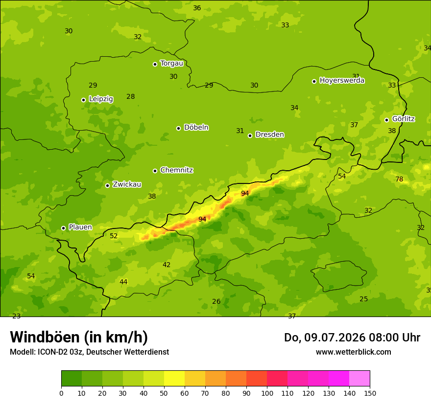 Maximale Windböen