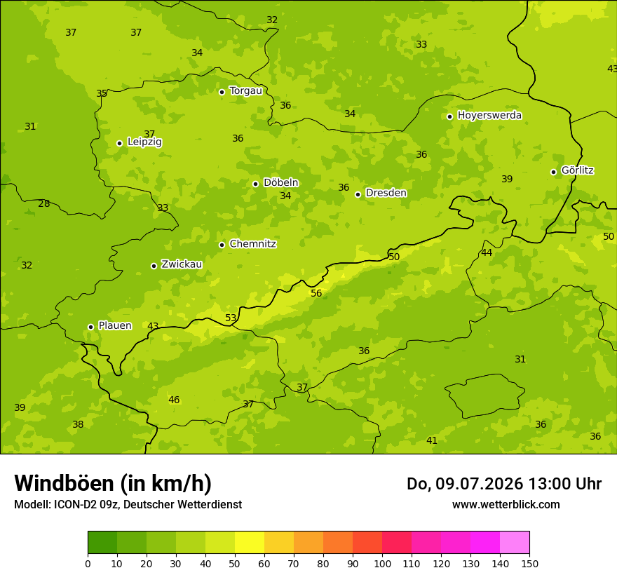 Maximale Windböen