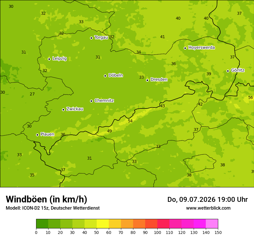 Maximale Windböen