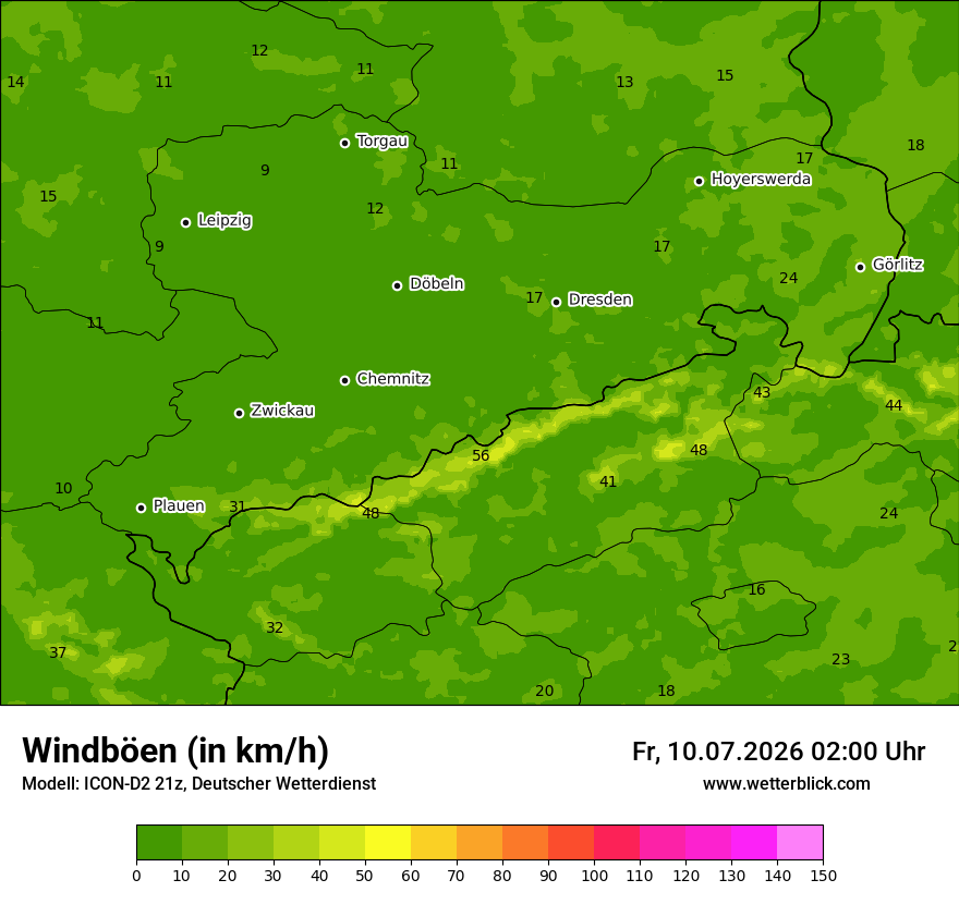 Maximale Windböen