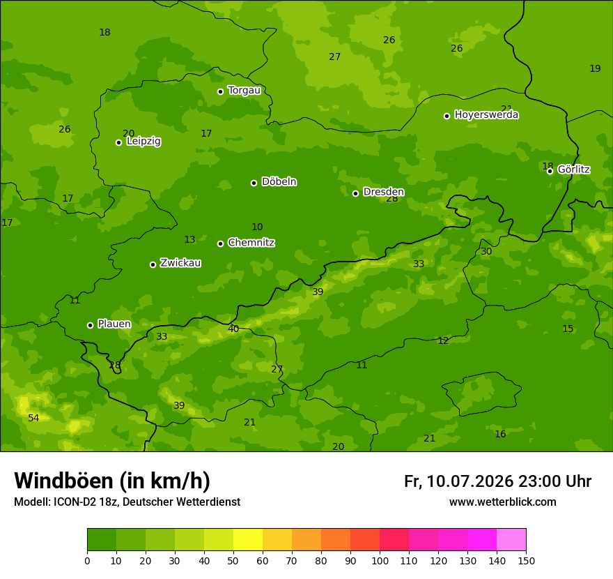 Maximale Windböen
