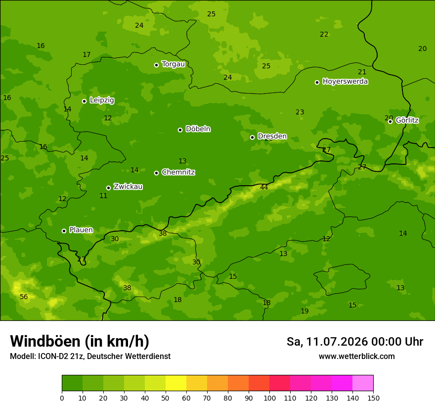 Maximale Windböen