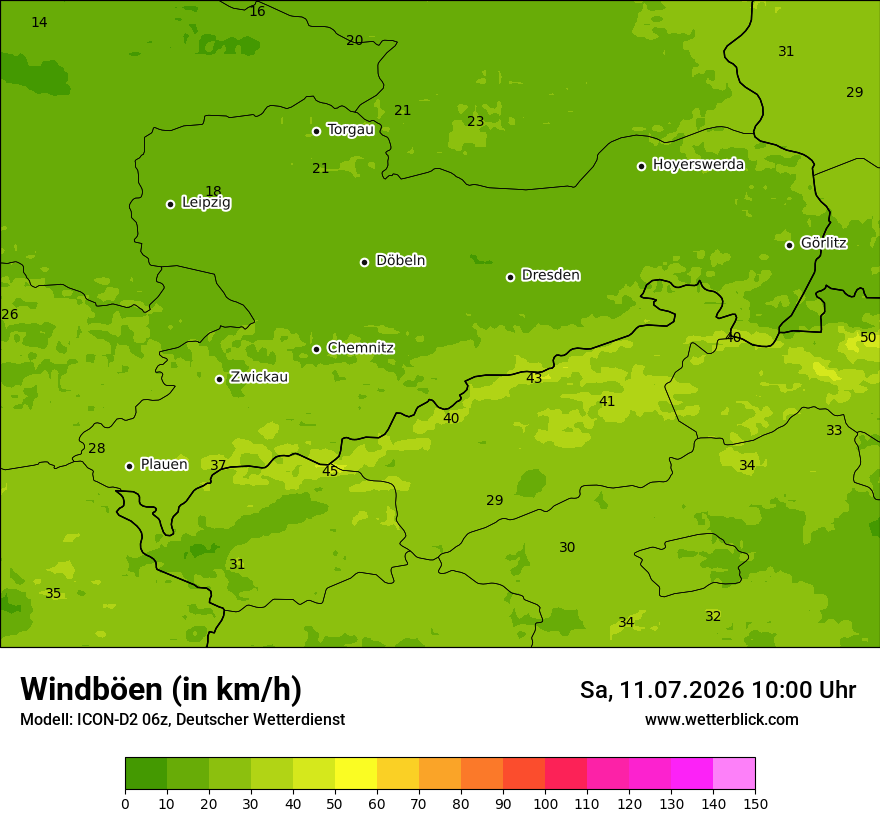 Maximale Windböen