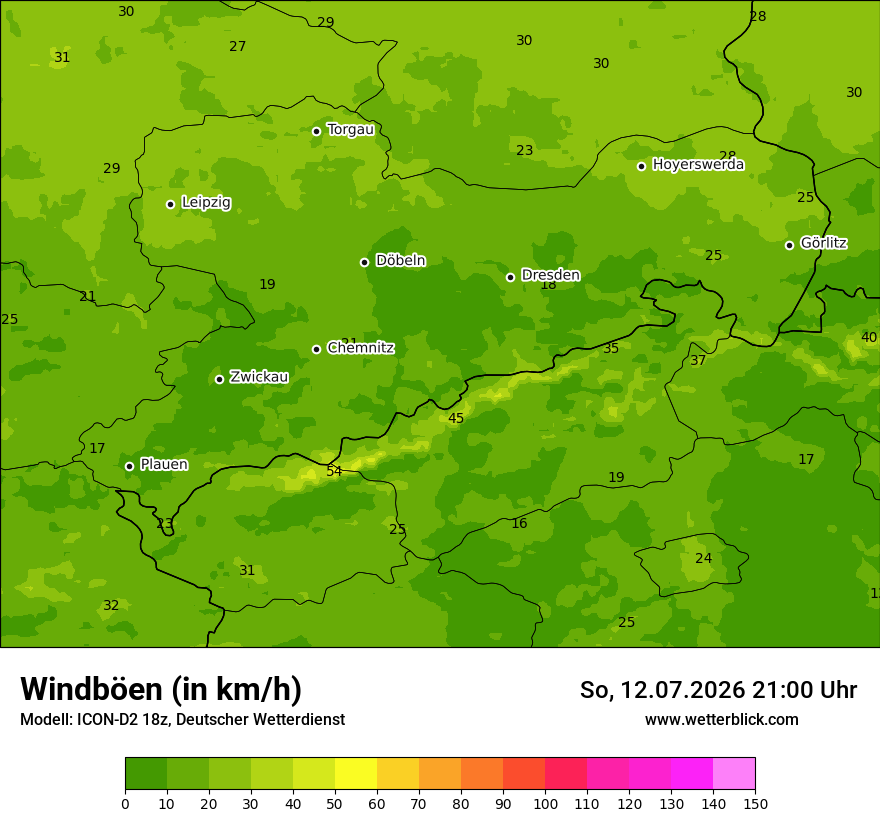 Maximale Windböen