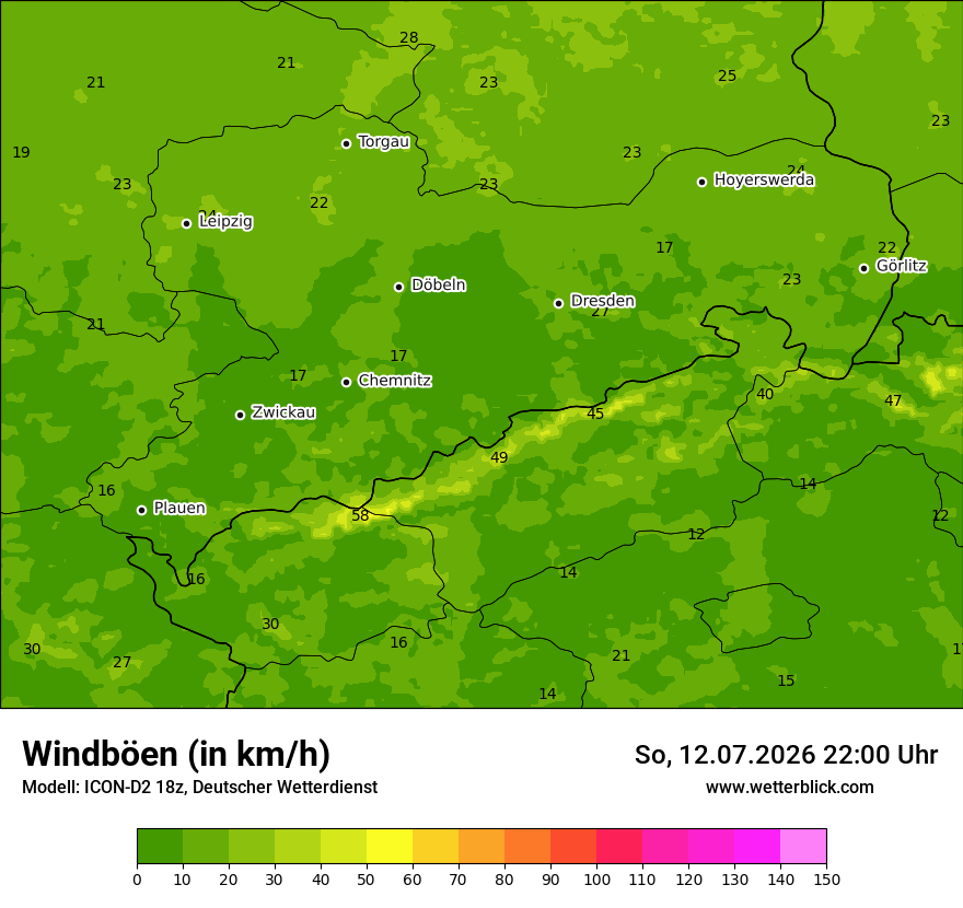 Maximale Windböen