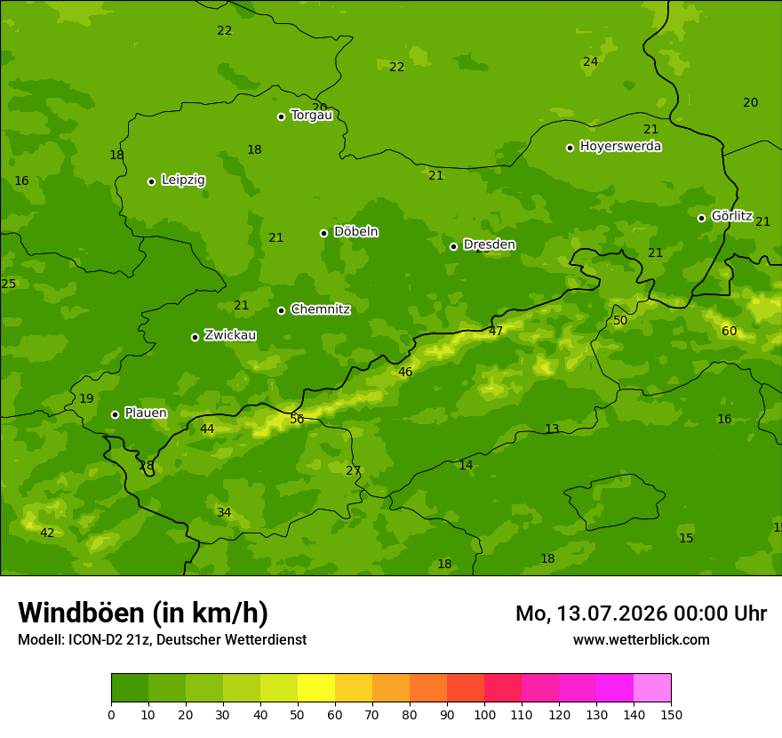 Maximale Windböen