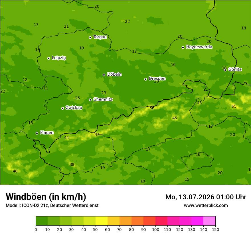 Maximale Windböen