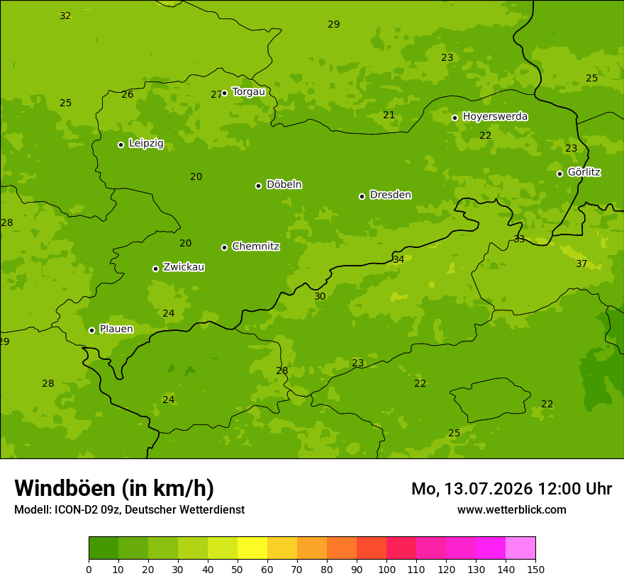 Maximale Windböen