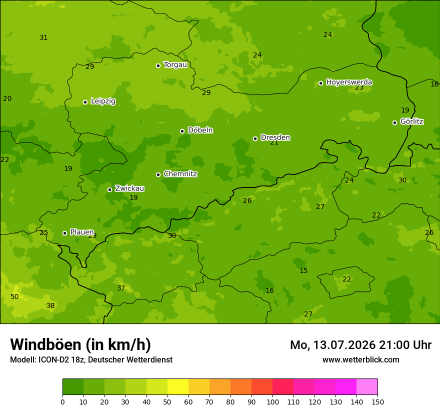 Maximale Windböen