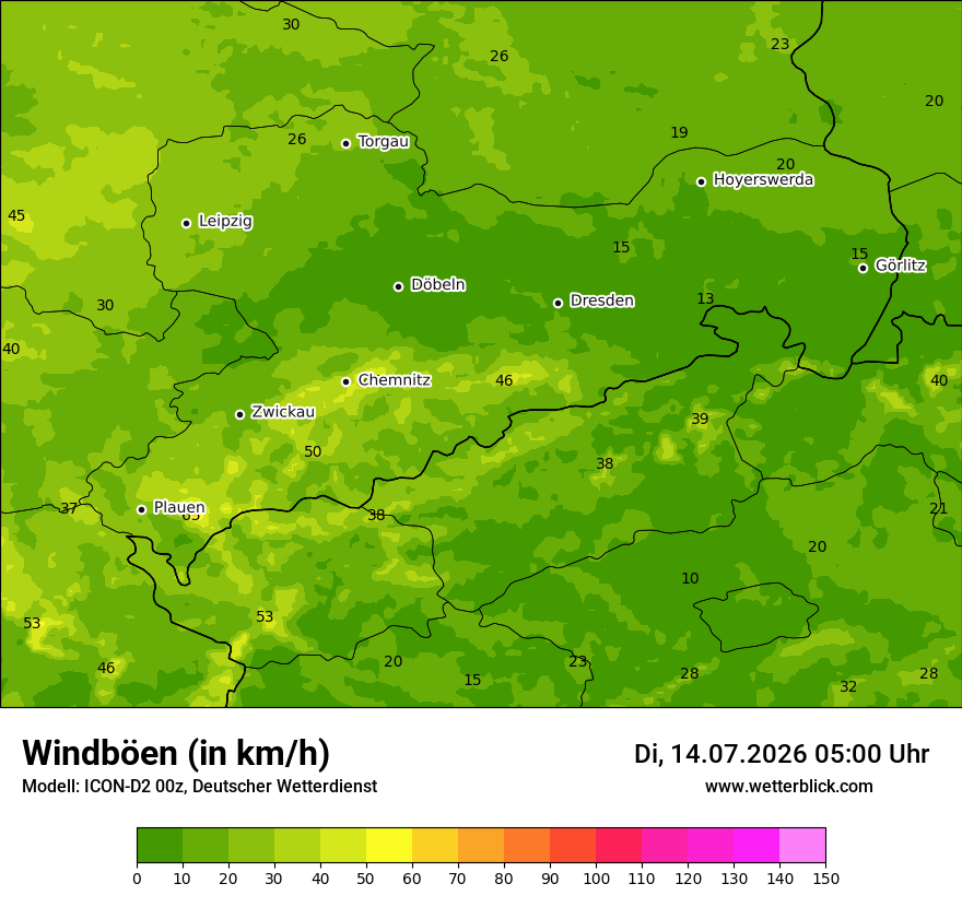 Maximale Windböen
