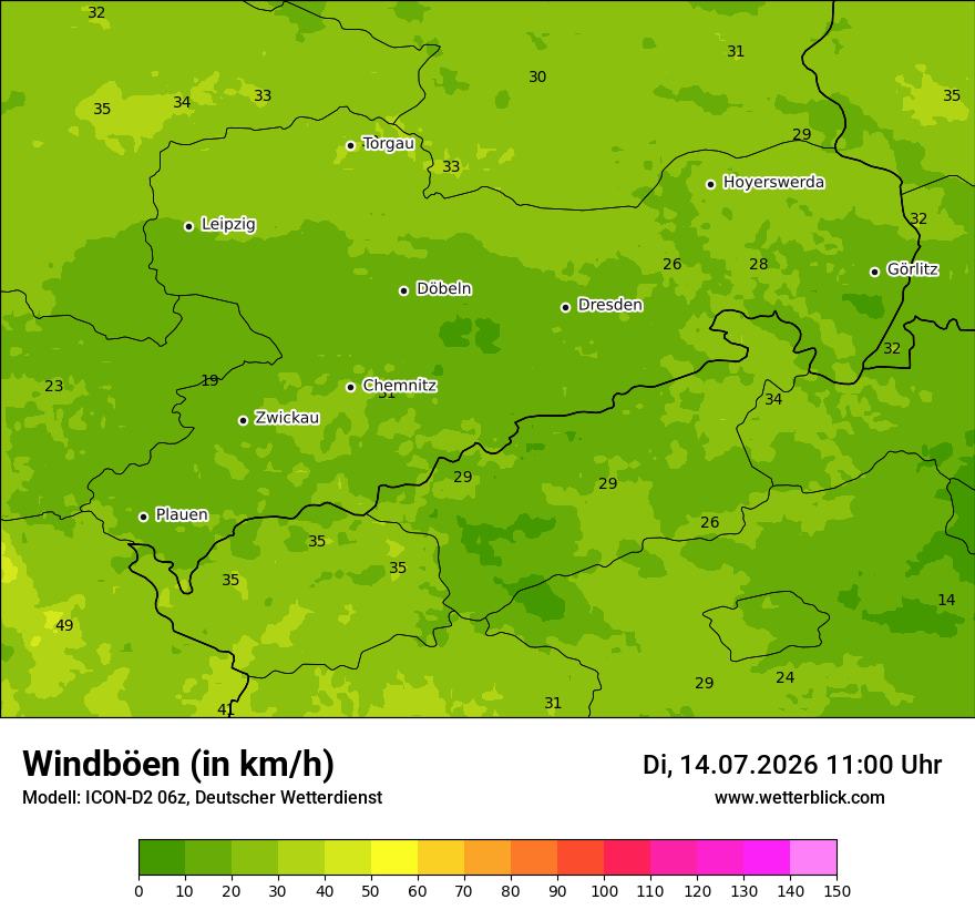 Maximale Windböen