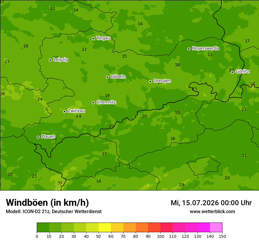 Maximale Windböen