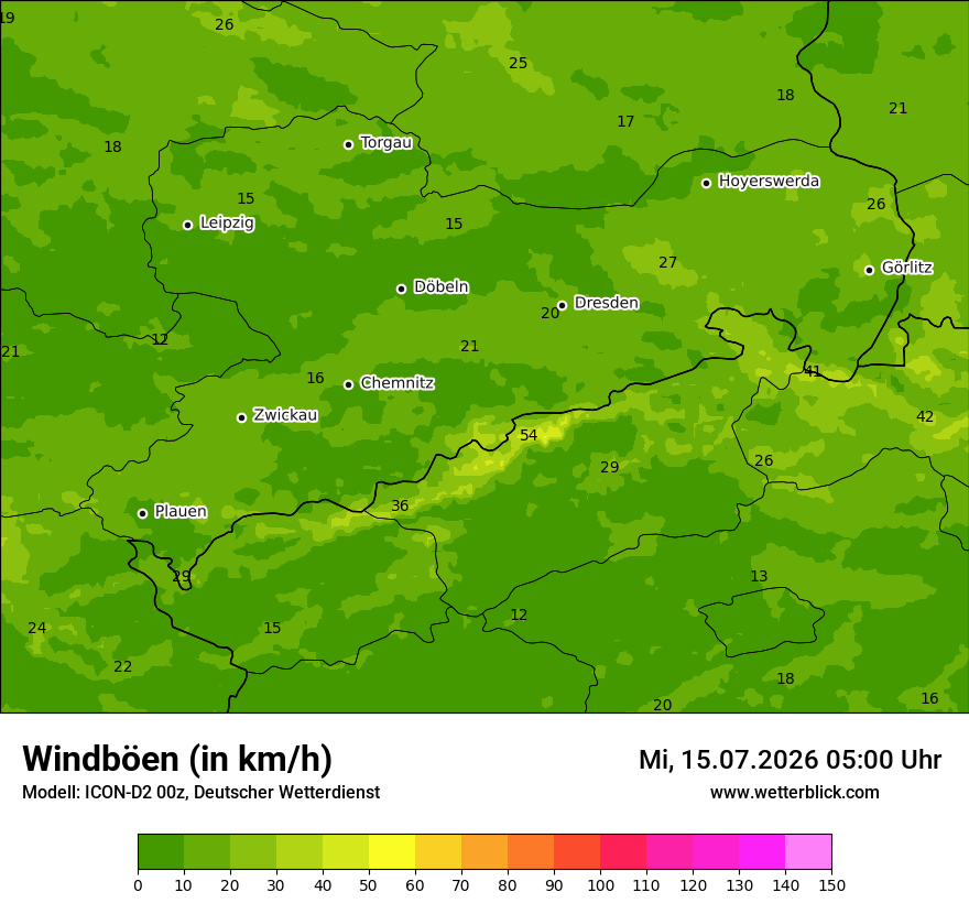 Maximale Windböen