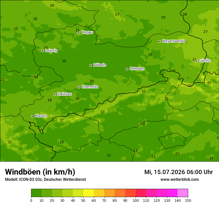 Maximale Windböen