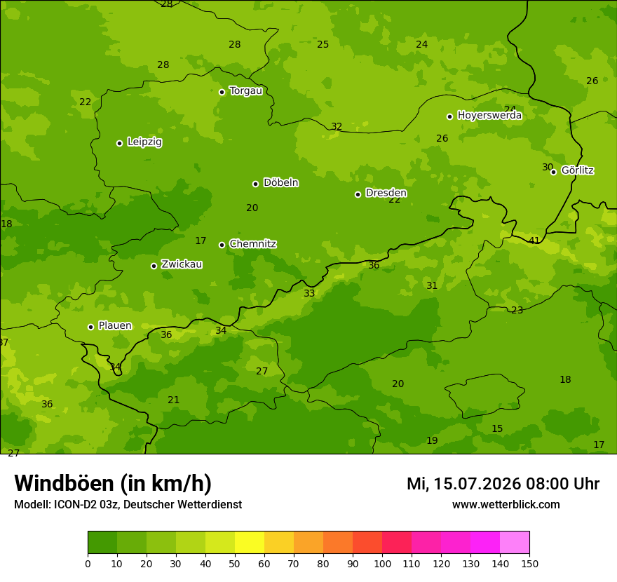 Maximale Windböen