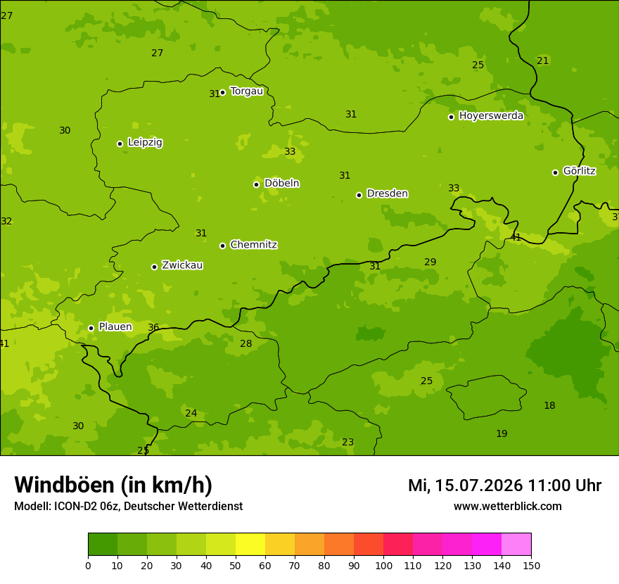 Maximale Windböen