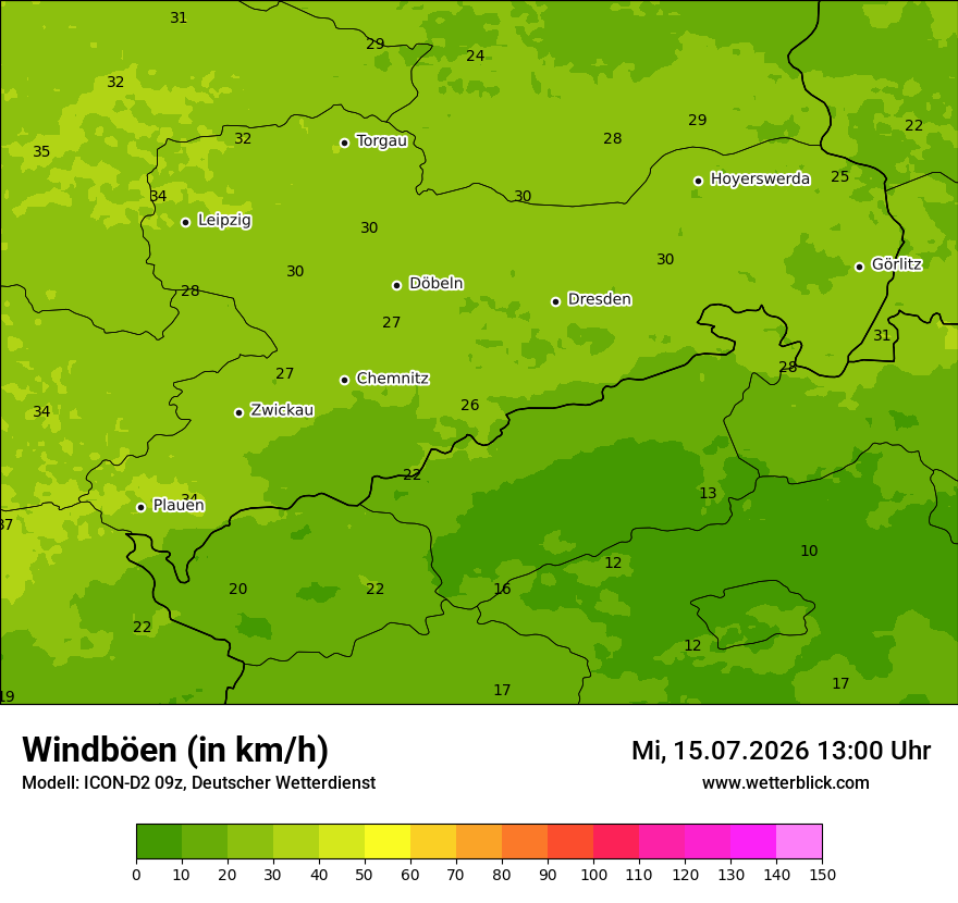 Maximale Windböen