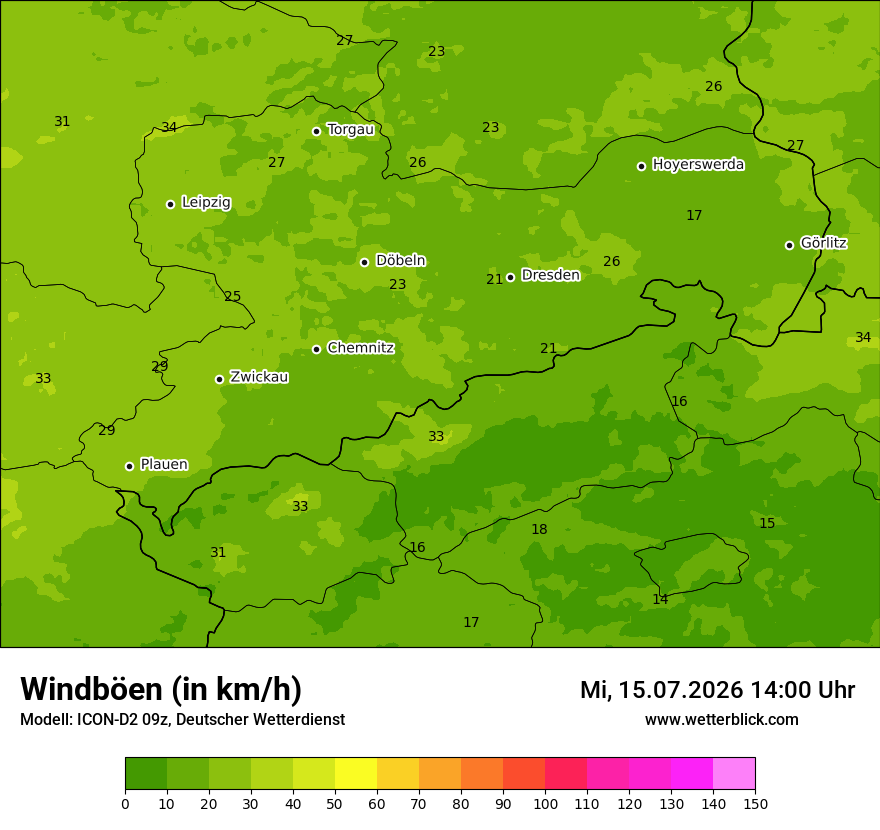 Maximale Windböen
