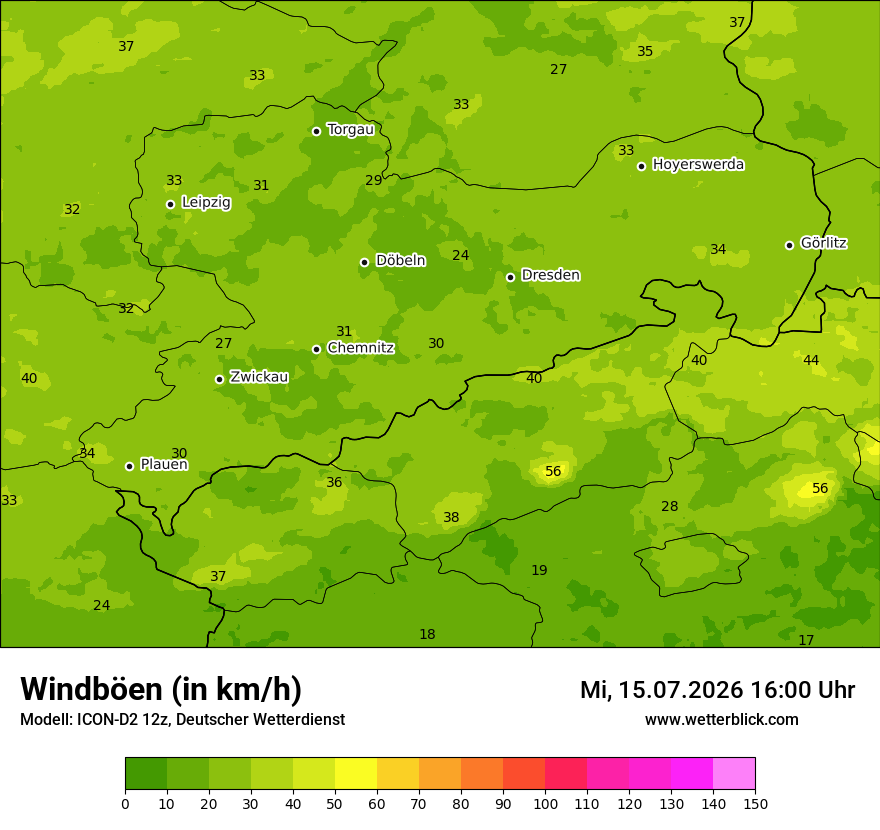 Maximale Windböen