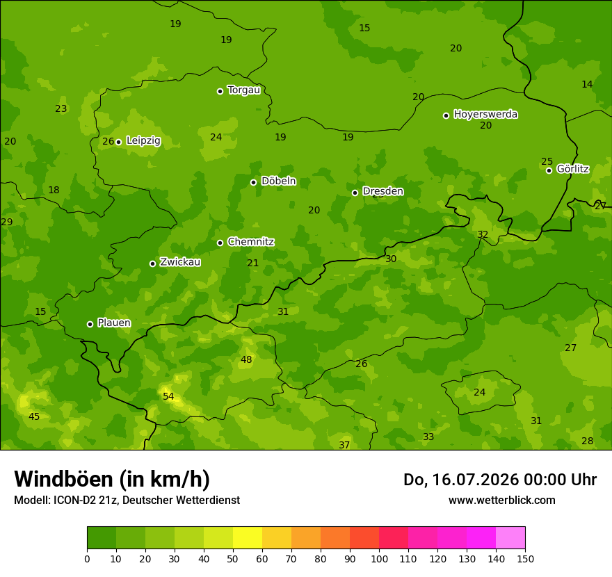 Maximale Windböen