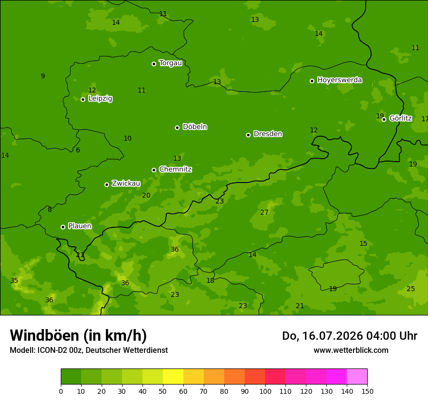 Maximale Windböen