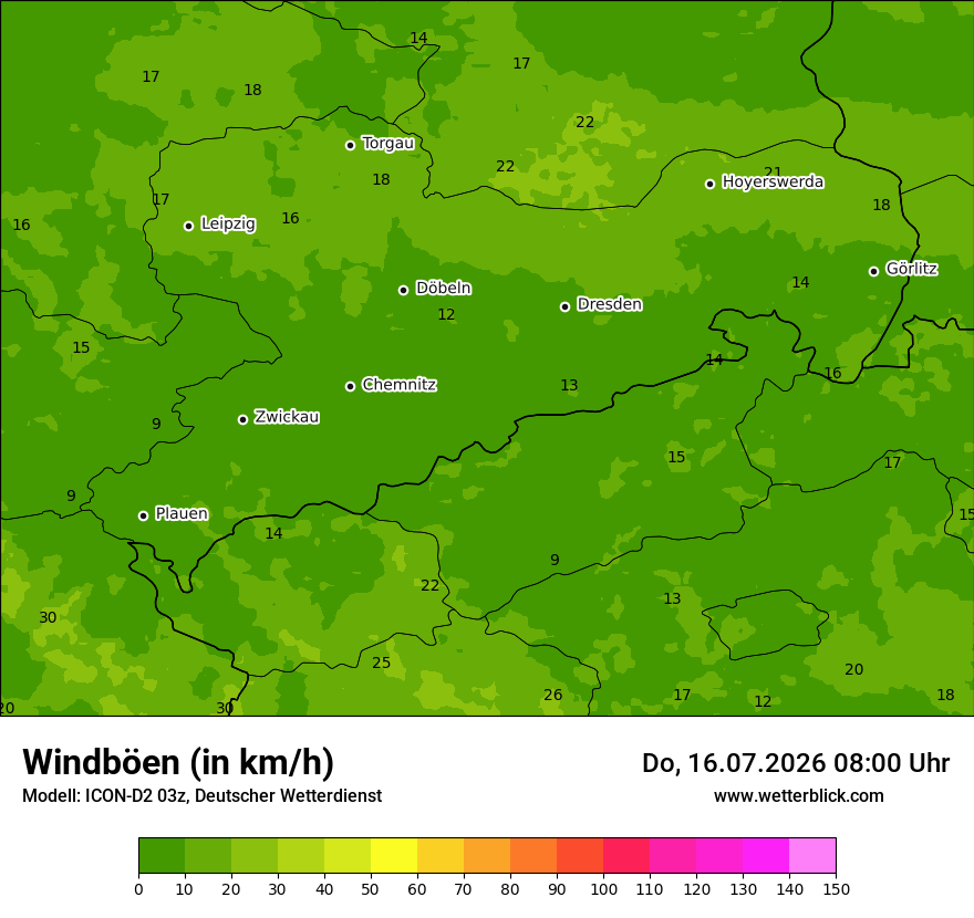 Maximale Windböen